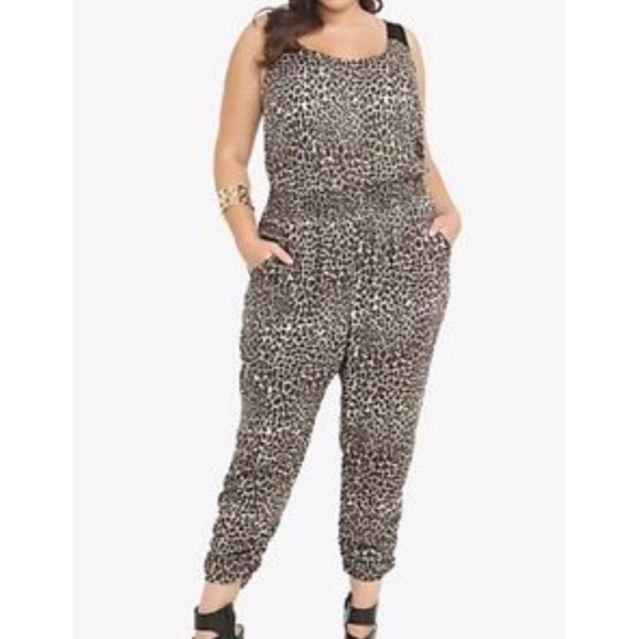 plus size cheetah jumpsuit